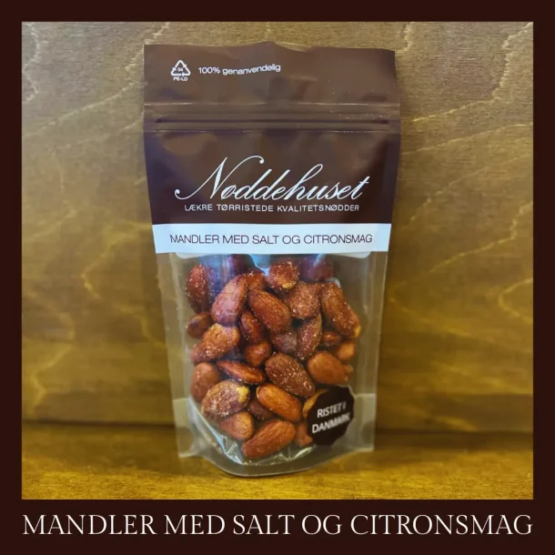 Trristede mandler med salt og citronsmag