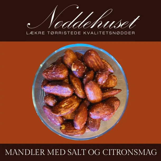 Trristede mandler med salt og citronsmag