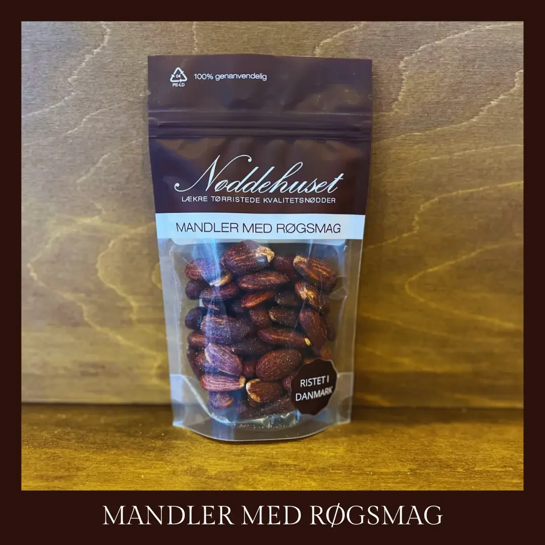 Tørristede mandler med røgsmag - Mandler - Nøddehuset
